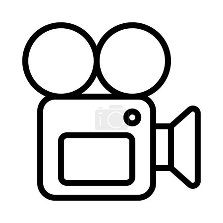 Téléchargez les illustrations : Cinéma caméra icône vectoriel illustration design - en licence libre de droit