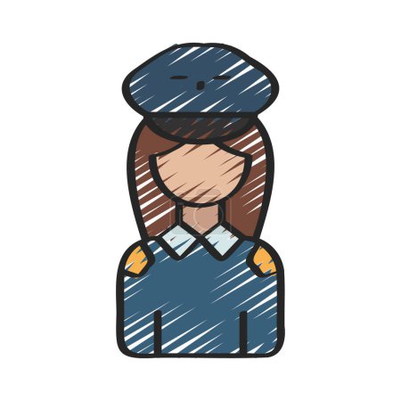Illustration for Pilot web icon vector illustration - Royalty Free Image
