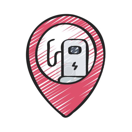 Illustration for Car charger location icon vector illustration background - Royalty Free Image