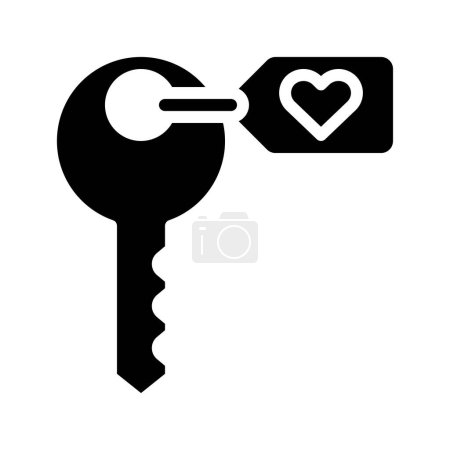 Téléchargez les illustrations : Illustration de l'icône clé de l'amour pour un usage personnel et commercial. - en licence libre de droit