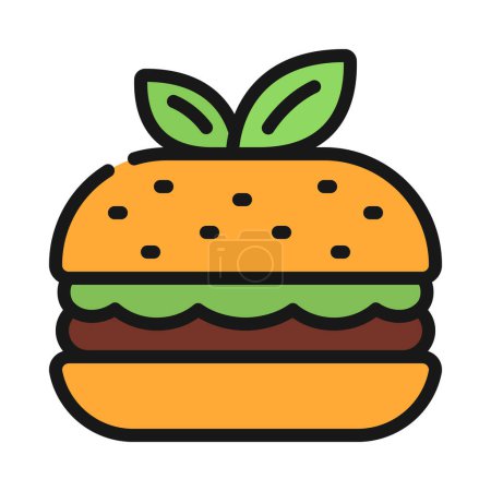 Illustration for Vector vegetarian plant burger icon, simple illustration - Royalty Free Image