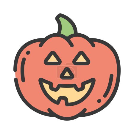 Téléchargez les illustrations : Illustration vectorielle icône citrouille halloween - en licence libre de droit