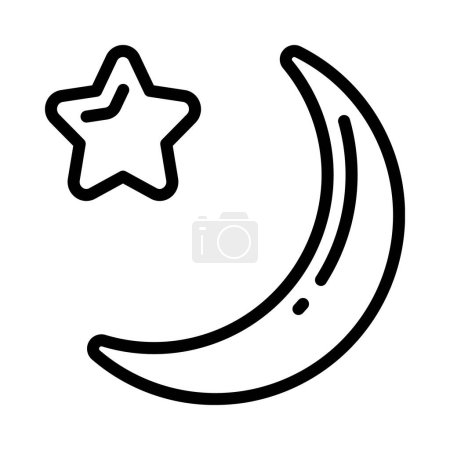 Cresent Moon With Star web icon vector illustration