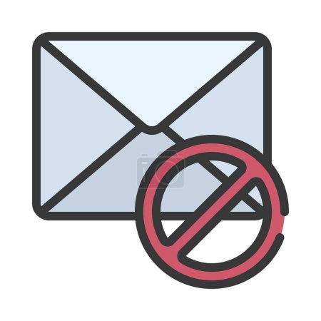 Illustration for No Email, Isolated Icon On White Background - Royalty Free Image