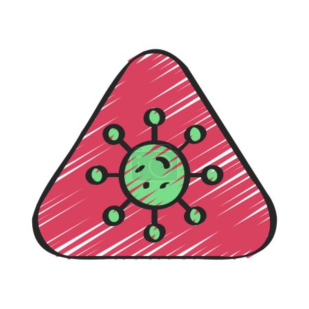Illustration for Virus Warning web icon vector illustration - Royalty Free Image
