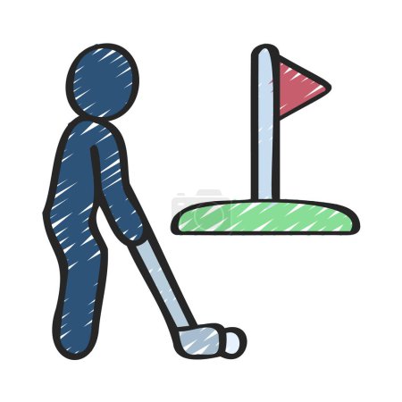 Téléchargez les illustrations : Illustration vectorielle d'icône Web de golf - en licence libre de droit