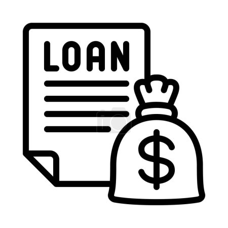 Illustration for Financial Loan document icon, vector illustration - Royalty Free Image