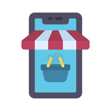 Mobile Ecommerce web icon, vector illustration                