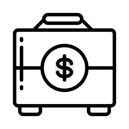 Téléchargez les illustrations : Illustration vectorielle de l'icône Web de la mallette financière - en licence libre de droit