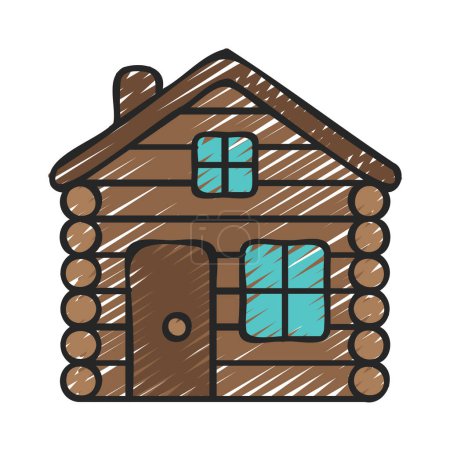 Illustration for Log Cabin icon, vector illustration - Royalty Free Image