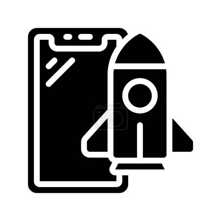 Illustration for Rocket launch icon, vector illustration simple design - Royalty Free Image