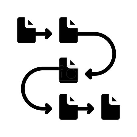 Icono de organización secuencial de archivos, ilustración vectorial