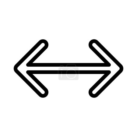 Ilustración de Icono de flecha plana de dos lados aislado sobre fondo blanco. vector. - Imagen libre de derechos