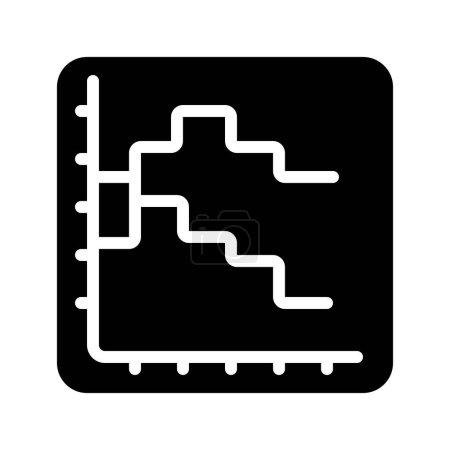 business Stepped Line Chart icon, vector illustration