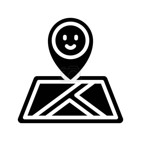 Illustration for Happy emoji location icon vector illustration - Royalty Free Image