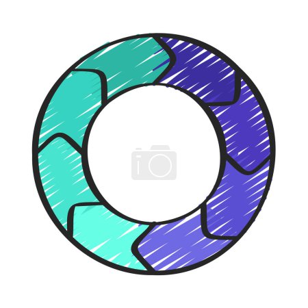 Illustration for Rounded Arrow Donut Chart web icon vector illustration - Royalty Free Image