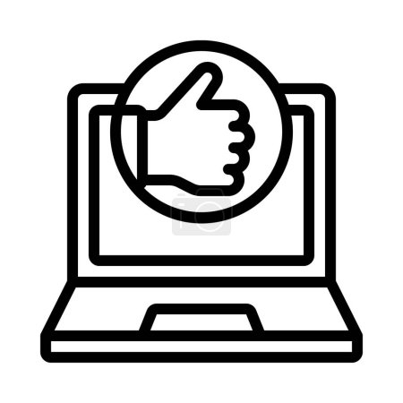 Ilustración de Icono aprobado del ordenador portátil, ilustración del vector - Imagen libre de derechos