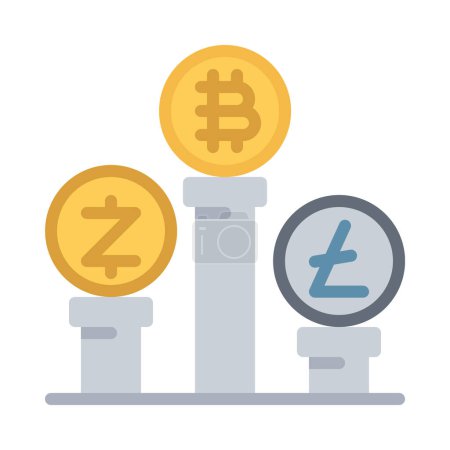 Illustration for Crypto Currency Data icon, vector illustration - Royalty Free Image