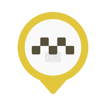 Téléchargez les illustrations : Cercle à carreaux Taxi Frame icône - en licence libre de droit