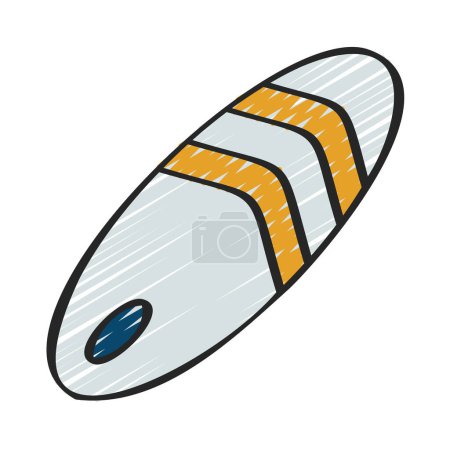 Téléchargez les illustrations : Illustration vectorielle de l'icône moderne de la planche de surf - en licence libre de droit