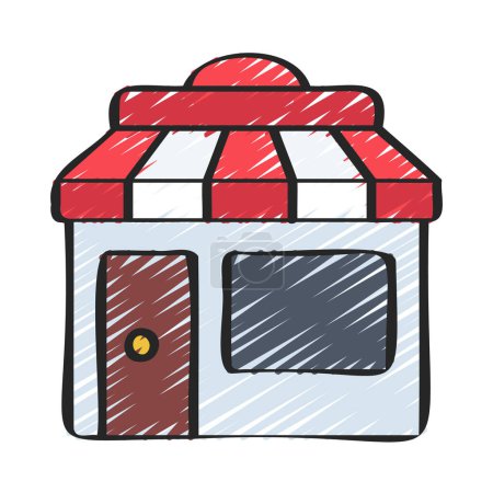 Illustration for Shop building flat icon, vector illustration - Royalty Free Image