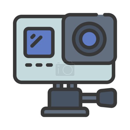 Téléchargez les illustrations : Icône Action Camera, illustration vectorielle design simple - en licence libre de droit