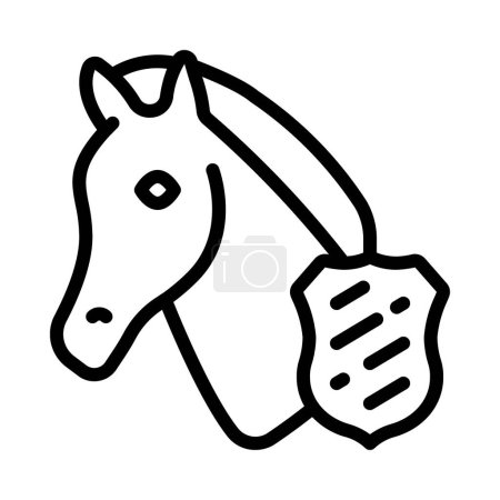 Icône vectorielle d'un cheval policier, illustration 