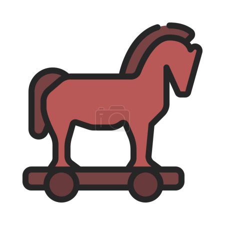 Vektor-Ikone des Trojanischen Pferdes, Illustration 