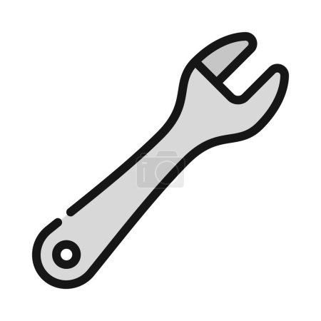 Illustration for Spanner tool  icon, flat style - Royalty Free Image