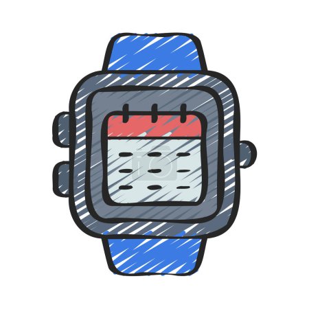 Illustration for Smart Watch Calendar icon illustration - Royalty Free Image