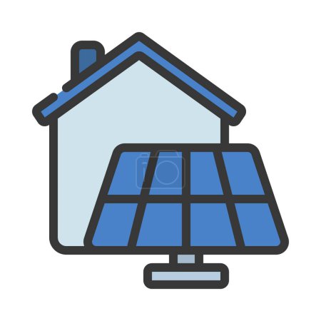 Téléchargez les illustrations : Icône Maison solaire, illustration vectorielle - en licence libre de droit