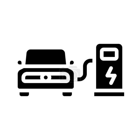 Illustration for Electric Car Charging icon on white background - Royalty Free Image