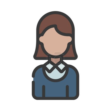 Téléchargez les illustrations : Illustration vectorielle icône web femme d'affaires - en licence libre de droit