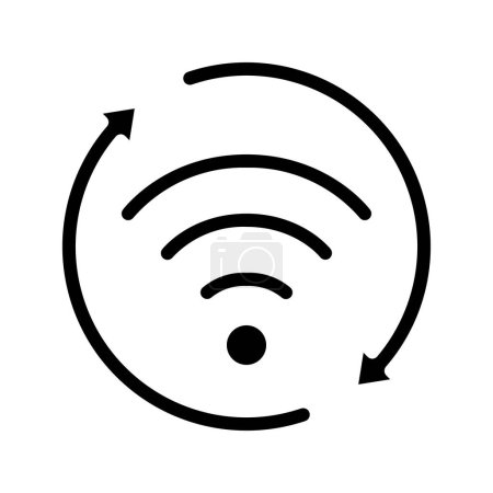 Téléchargez les illustrations : Redémarrer illustration vectorielle icône Wifi - en licence libre de droit