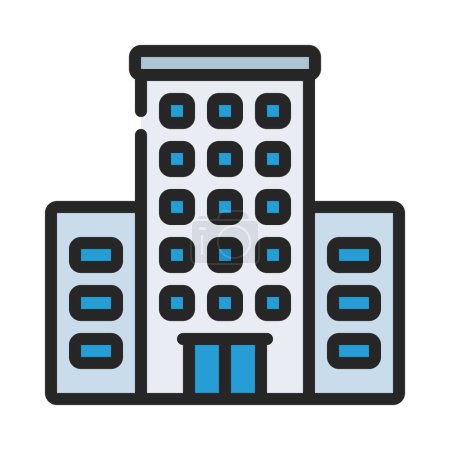 Illustration for Office Building icon. outline illustration of building vector icon for web - Royalty Free Image