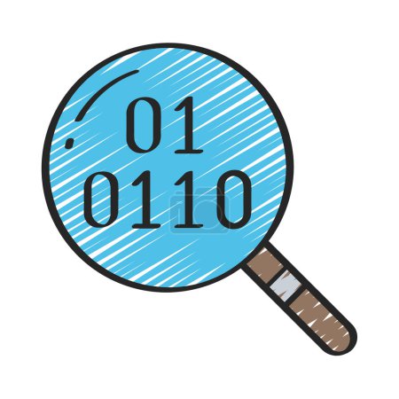 Data research flat icon, vector illustration