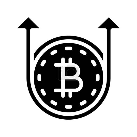 Téléchargez les illustrations : Crypto-monnaie Bitcoin icône vectoriel illustration design - en licence libre de droit