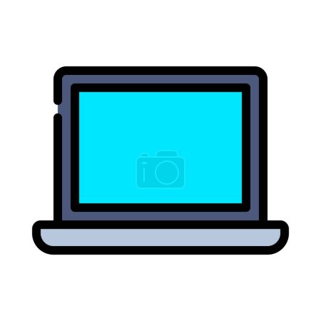 Téléchargez les illustrations : Icône ordinateur portable isolé sur fond blanc - en licence libre de droit
