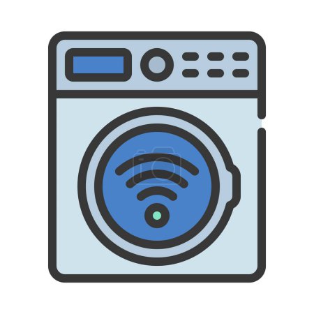 Téléchargez les illustrations : Illustration vectorielle icône machine à laver - en licence libre de droit