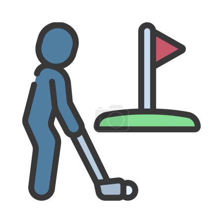 Illustration for Golfing  web icon vector illustration - Royalty Free Image