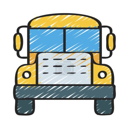 Ilustración de Autobús escolar icono web vector ilustración - Imagen libre de derechos