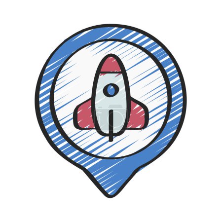 Ilustración de Cohete icono de lanzamiento, vector ilustración diseño simple - Imagen libre de derechos