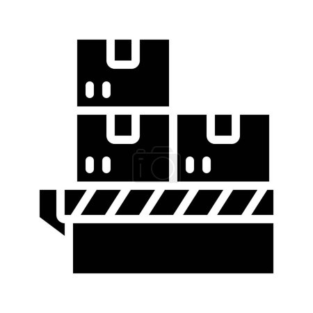 Téléchargez les illustrations : Dock de chargement avec icône d'illustration Parcelles - en licence libre de droit