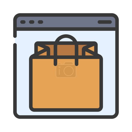 Illustration for Shopping Bag web icon vector illustration - Royalty Free Image