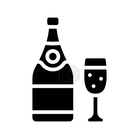 Téléchargez les illustrations : Champagne web icône vectoriel illustration - en licence libre de droit