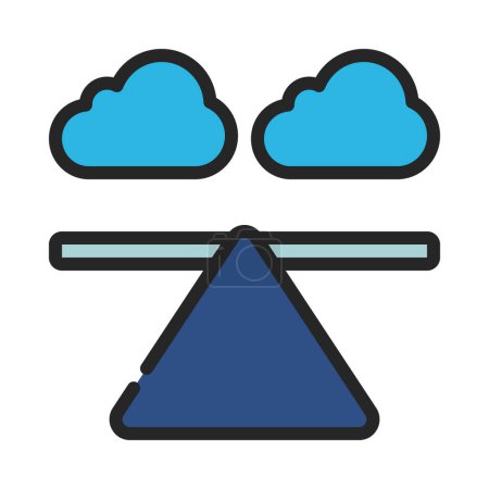 Cloud Flowchart Icon, Vector Illustration