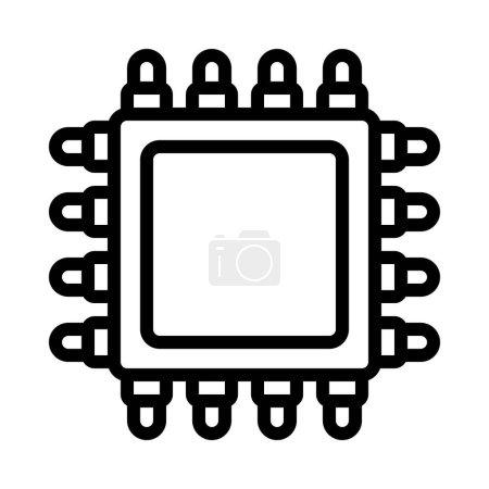 CPU Chip icono web, ilustración de vectores