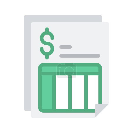 Financial Spreadsheets icon, vector illustration  
