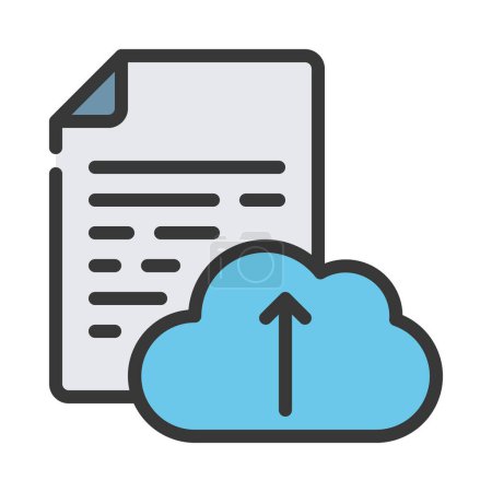 Téléchargez les illustrations : Icône de téléchargement de document Cloud, Illustration vectorielle - en licence libre de droit