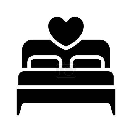 Illustration for Honeymoon Bed web icon vector illustration - Royalty Free Image
